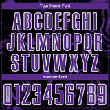 Custom Black Purple-White Abstract Liquid Sublimation Soccer Uniform Jersey