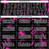 Custom Black Deep Pink-White Abstract Liquid Sublimation Soccer Uniform Jersey