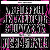 Custom Black Deep Pink-White Abstract Liquid Sublimation Soccer Uniform Jersey