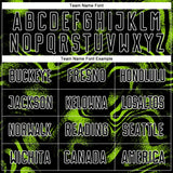 Custom Black Neon Green-White Abstract Liquid Sublimation Soccer Uniform Jersey