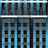 Custom Black Sky Blue-White Geometric Shape Sublimation Soccer Uniform Jersey