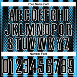 Custom Black Sky Blue-White Geometric Shape Sublimation Soccer Uniform Jersey