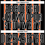 Custom Black Orange-White Stripe Line Sublimation Soccer Uniform Jersey