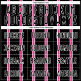 Custom Black Pink-White Stripe Line Sublimation Soccer Uniform Jersey