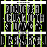Custom Black Neon Green-White Stripe Line Sublimation Soccer Uniform Jersey