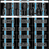 Custom Black Sky Blue-White Stripe Line Sublimation Soccer Uniform Jersey