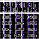 Custom Black Purple-White Stripe Line Sublimation Soccer Uniform Jersey