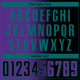 Custom Black Purple-Teal Sublimation Gradient Fashion Soccer Uniform Jersey