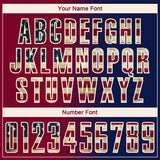 Custom Navy Vintage USA Flag Maroon-Cream Sublimation Gradient Fashion Soccer Uniform Jersey