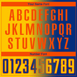 Custom Royal Yellow-Orange Sublimation Gradient Fashion Soccer Uniform Jersey