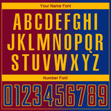 Custom Royal Maroon-Gold Sublimation Gradient Fashion Soccer Uniform Jersey