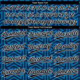 Custom Blue Black-White 3D Pattern Two-Button Unisex Softball Jersey