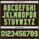 Custom Brown Neon Green-White Two-Button Unisex Softball Jersey