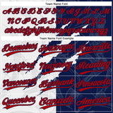 Custom Graffiti Pattern Red-Navy 3D Two-Button Unisex Softball Jersey