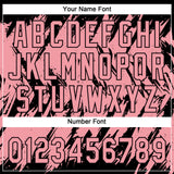 Custom Black Medium Pink 3D Pattern Abstract Sharp Shape Two-Button Unisex Softball Jersey