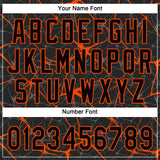 Custom Black Orange 3D Pattern Abstract Network Two-Button Unisex Softball Jersey