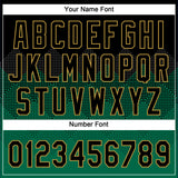 Custom Black Kelly Green-Old Gold 3D Pattern Gradient Square Shapes Two-Button Unisex Softball Jersey