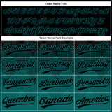 Custom Black Teal 3D Pattern Gradient Square Shapes Two-Button Unisex Softball Jersey