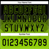 Custom Black Neon Green 3D Pattern Gradient Square Shapes Two-Button Unisex Softball Jersey