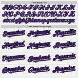 Custom White Black Pinstripe Purple Two-Button Unisex Softball Jersey