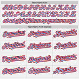 Custom White Red Pinstripe Light Blue Two-Button Unisex Softball Jersey