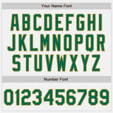 Custom White Kelly Green Pinstripe Old Gold Two-Button Unisex Softball Jersey