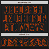 Custom Black Orange Pinstripe Orange Two-Button Unisex Softball Jersey
