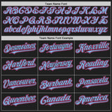 Custom Black Pink Pinstripe Light Blue Two-Button Unisex Softball Jersey