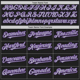 Custom Black Purple Pinstripe Gray Two-Button Unisex Softball Jersey