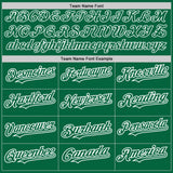 Custom Kelly Green White Pinstripe White Two-Button Unisex Softball Jersey