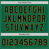 Custom Kelly Green Old Gold Pinstripe Black Two-Button Unisex Softball Jersey