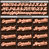 Custom Brown Orange Pinstripe White Two-Button Unisex Softball Jersey