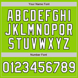 Custom Neon Green Black Pinstripe White Two-Button Unisex Softball Jersey