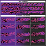 Custom Black Purple-Pink Gradient Fashion Two-Button Unisex Softball Jersey