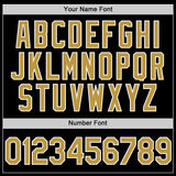 Custom Black Old Gold-White Two-Button Unisex Softball Jersey