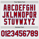 Custom White Red-Royal Two-Button Unisex Softball Jersey