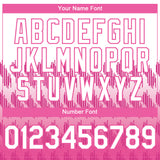 Custom White Pink 3D Pattern Lines Two-Button Unisex Softball Jersey