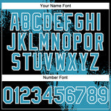 Custom Panther Blue Black-White 3D Pattern Abstract Brush Stroke Two-Button Unisex Softball Jersey