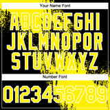 Custom Light Yellow Black-White 3D Pattern Abstract Brush Stroke Two-Button Unisex Softball Jersey