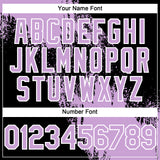 Custom Light Purple Black-White 3D Pattern Abstract Brush Stroke Two-Button Unisex Softball Jersey