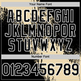 Custom Cream Black-White 3D Pattern Abstract Brush Stroke Two-Button Unisex Softball Jersey