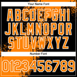 Custom Bay Orange Black-White 3D Pattern Abstract Brush Stroke Two-Button Unisex Softball Jersey