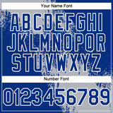 Custom Gray Royal-White 3D Pattern Abstract Brush Stroke Two-Button Unisex Softball Jersey