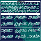 Custom Teal Navy-White 3D Pattern Abstract Brush Stroke Two-Button Unisex Softball Jersey