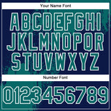 Custom Teal Navy-White 3D Pattern Abstract Brush Stroke Two-Button Unisex Softball Jersey