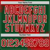 Custom Red Green-White 3D Pattern Abstract Brush Stroke Two-Button Unisex Softball Jersey