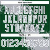 Custom Gray Green-White 3D Pattern Abstract Brush Stroke Two-Button Unisex Softball Jersey