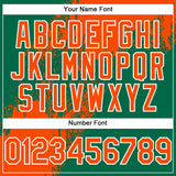 Custom Orange Kelly Green-White 3D Pattern Abstract Brush Stroke Two-Button Unisex Softball Jersey