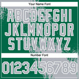 Custom Gray Kelly Green-White 3D Pattern Abstract Brush Stroke Two-Button Unisex Softball Jersey