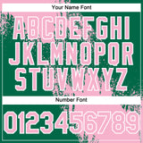 Custom Light Pink Kelly Green-White 3D Pattern Abstract Brush Stroke Two-Button Unisex Softball Jersey